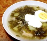 Sopa de Sorrel com ovo (receita clássica)